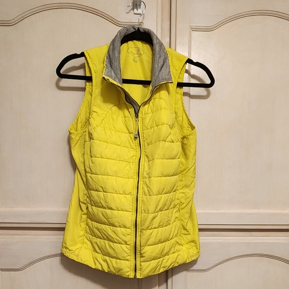 Tangerine Yellow Puffer Vest Quilted‎ Sleeveless Medium - Picture 1 of 5